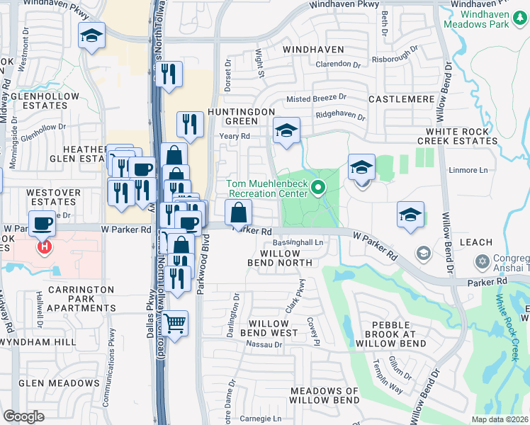 map of restaurants, bars, coffee shops, grocery stores, and more near in Plano