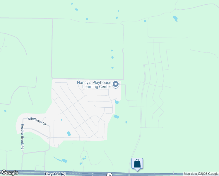 map of restaurants, bars, coffee shops, grocery stores, and more near Unnamed Road in Justin