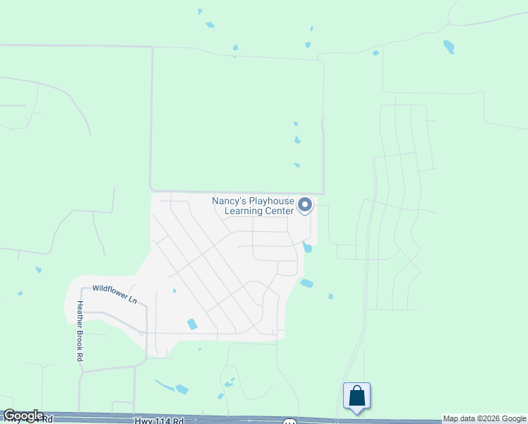 map of restaurants, bars, coffee shops, grocery stores, and more near Unnamed Road in Justin