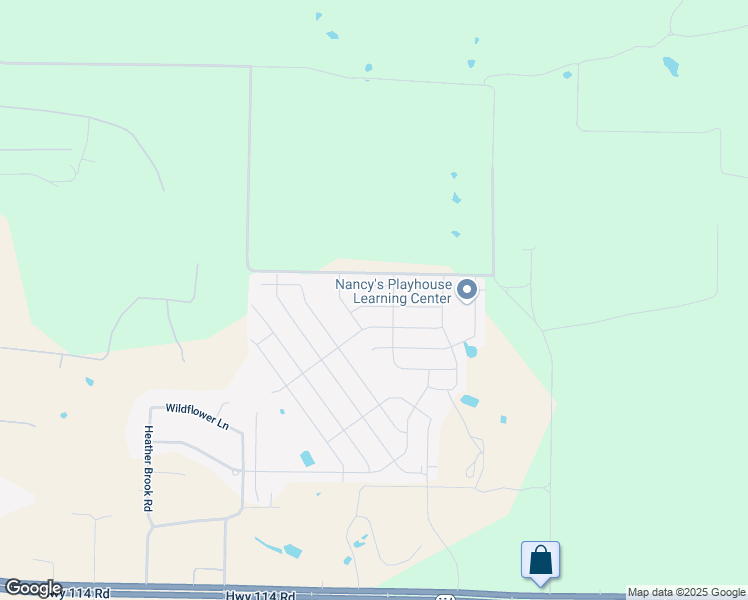 map of restaurants, bars, coffee shops, grocery stores, and more near Unnamed Road in Justin