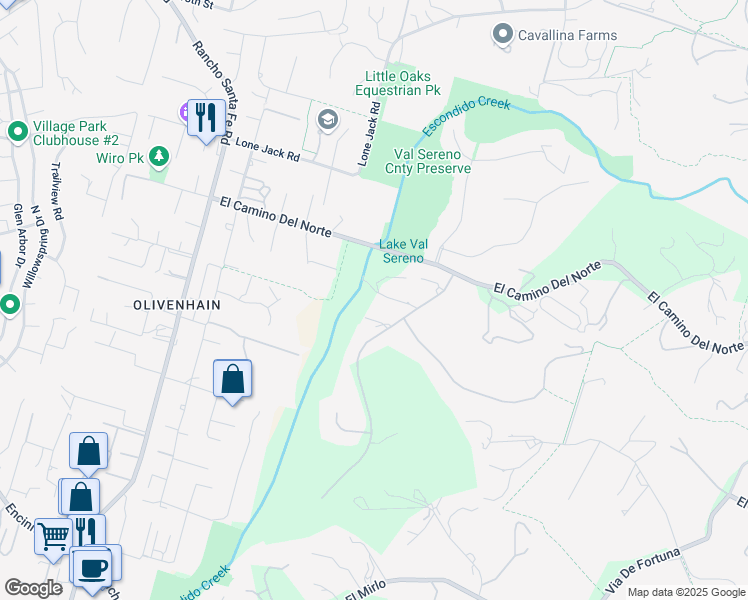 map of restaurants, bars, coffee shops, grocery stores, and more near 560 Flores De Oro in Rancho Santa Fe