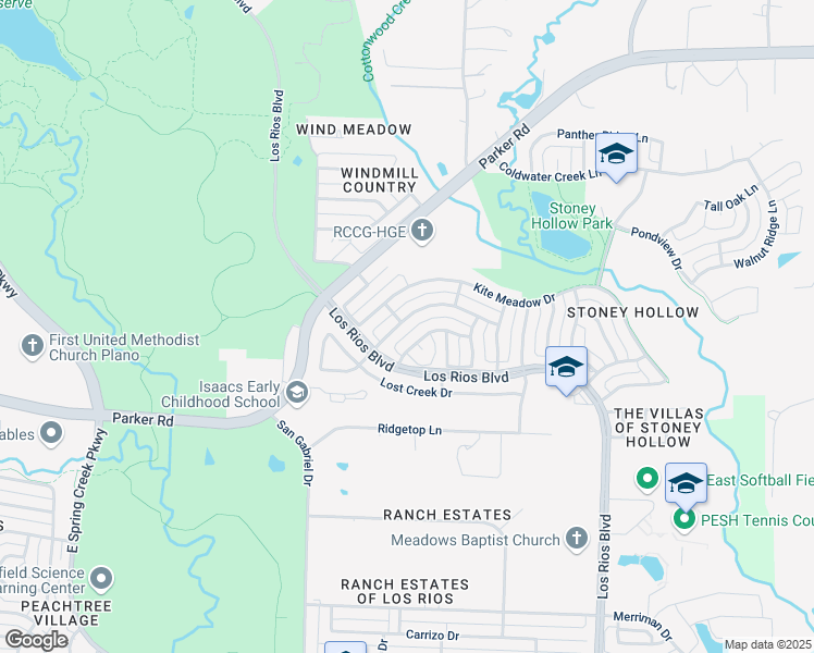 map of restaurants, bars, coffee shops, grocery stores, and more near 3900 Cloudcrest Drive in Plano