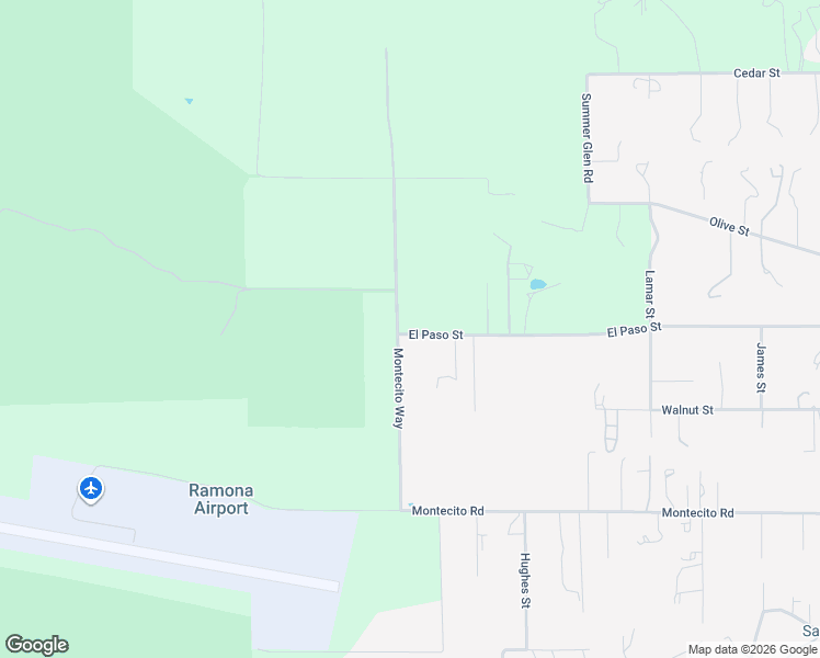 map of restaurants, bars, coffee shops, grocery stores, and more near 2297 El Paso Street in Ramona
