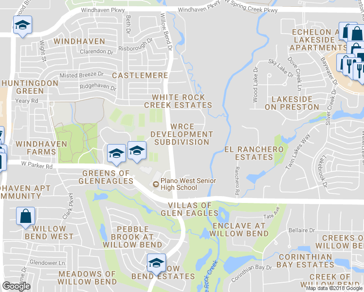map of restaurants, bars, coffee shops, grocery stores, and more near 5508 Sea Pines Drive in Plano