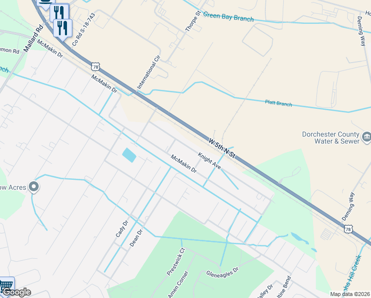 map of restaurants, bars, coffee shops, grocery stores, and more near 131 Knight Avenue in Summerville