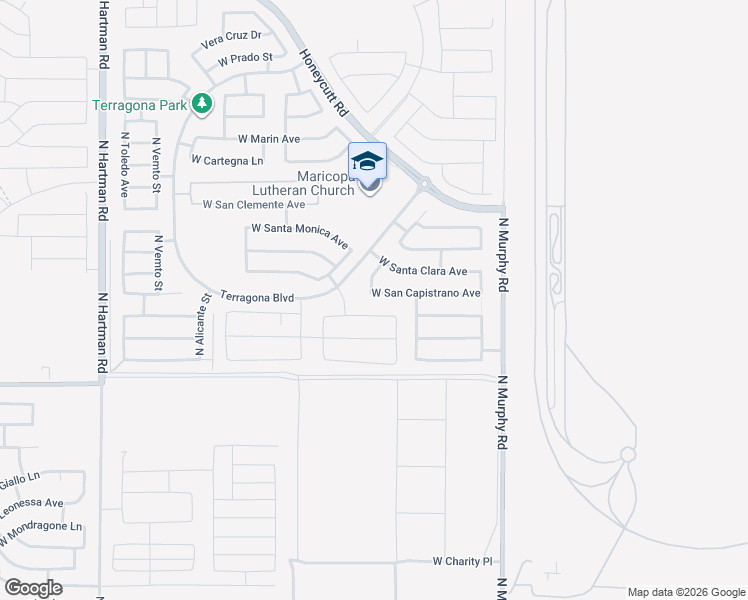 map of restaurants, bars, coffee shops, grocery stores, and more near 35551 West San Capistrano Avenue in Maricopa