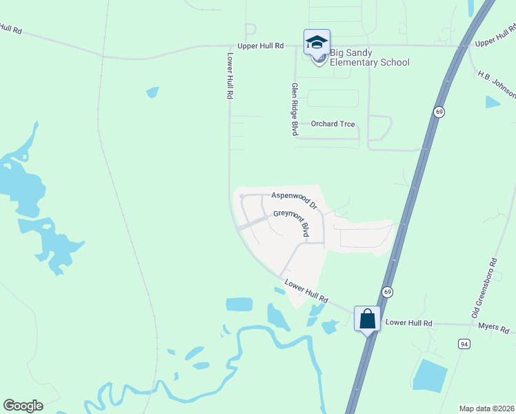 map of restaurants, bars, coffee shops, grocery stores, and more near 15327 Timber Springs Lane in Moundville