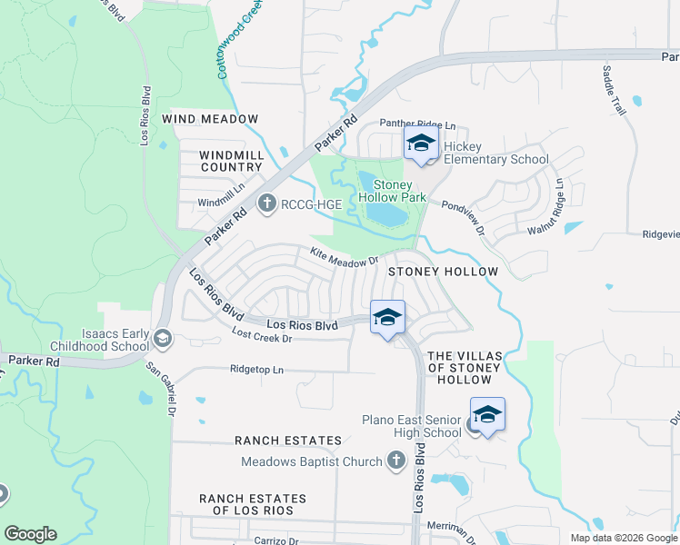 map of restaurants, bars, coffee shops, grocery stores, and more near 3629 Flintstone Drive in Plano