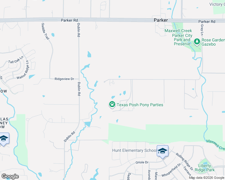 map of restaurants, bars, coffee shops, grocery stores, and more near 5404 Gregory Lane in Allen