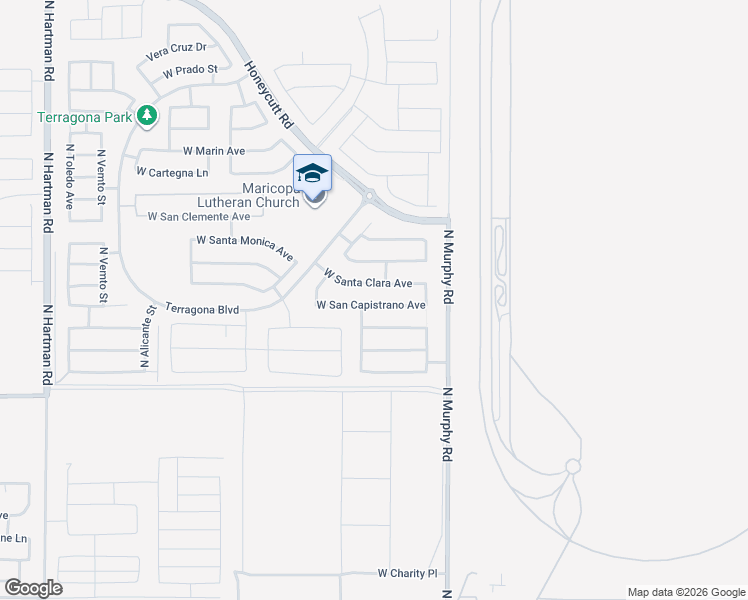 map of restaurants, bars, coffee shops, grocery stores, and more near 35411 West San Capistrano Avenue in Maricopa