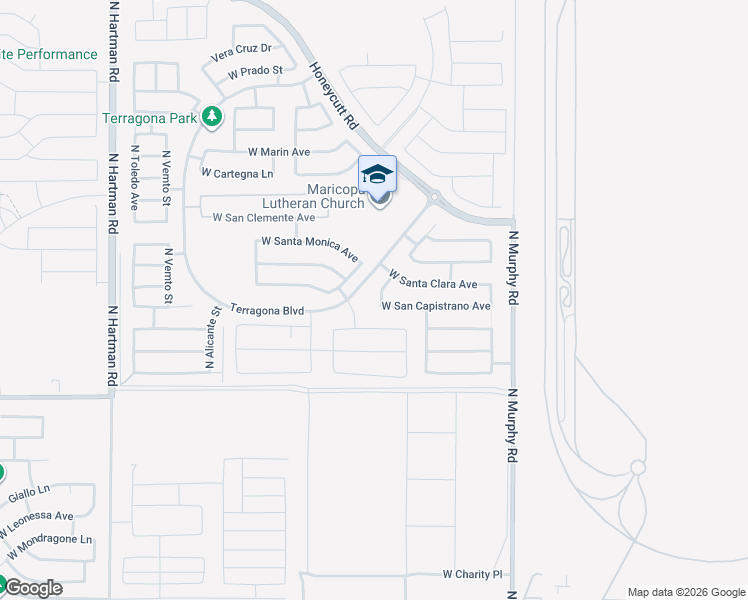 map of restaurants, bars, coffee shops, grocery stores, and more near 35649 West San Capistrano Avenue in Maricopa
