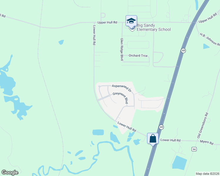 map of restaurants, bars, coffee shops, grocery stores, and more near 15327 Timber Springs Ln in Moundville