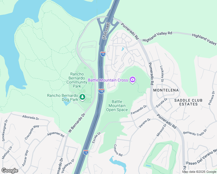 map of restaurants, bars, coffee shops, grocery stores, and more near 18614 Caminito Cantilena in San Diego