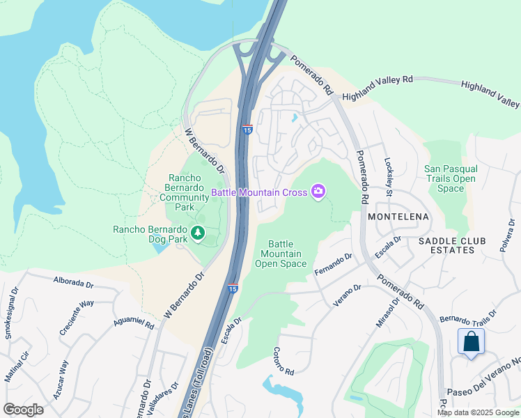 map of restaurants, bars, coffee shops, grocery stores, and more near 18630 Caminito La Torre in San Diego