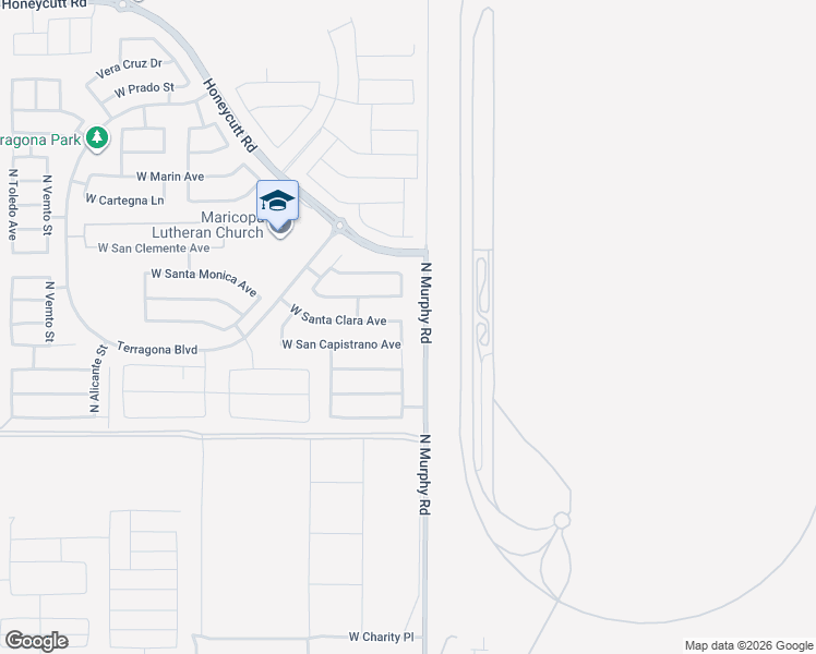 map of restaurants, bars, coffee shops, grocery stores, and more near 18475 North Conquistador Drive in Maricopa