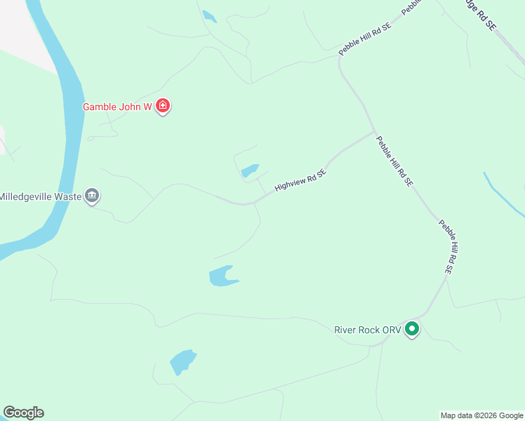 map of restaurants, bars, coffee shops, grocery stores, and more near 146 Highview Road Southeast in Milledgeville