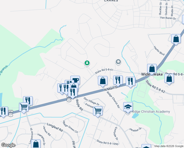 map of restaurants, bars, coffee shops, grocery stores, and more near 111 Clydesdale Circle in Summerville