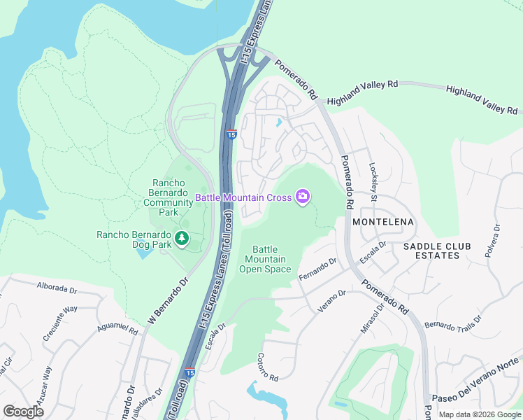 map of restaurants, bars, coffee shops, grocery stores, and more near 18563 Caminito Pasadero in San Diego