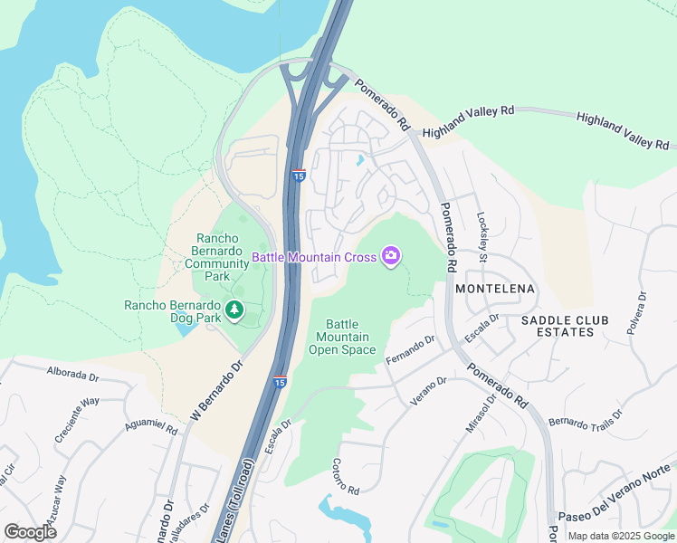 map of restaurants, bars, coffee shops, grocery stores, and more near 18563 Caminito Pasadero in San Diego