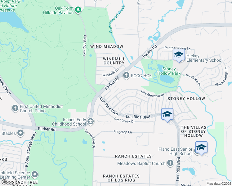 map of restaurants, bars, coffee shops, grocery stores, and more near 3917 Kite Meadow Drive in Plano