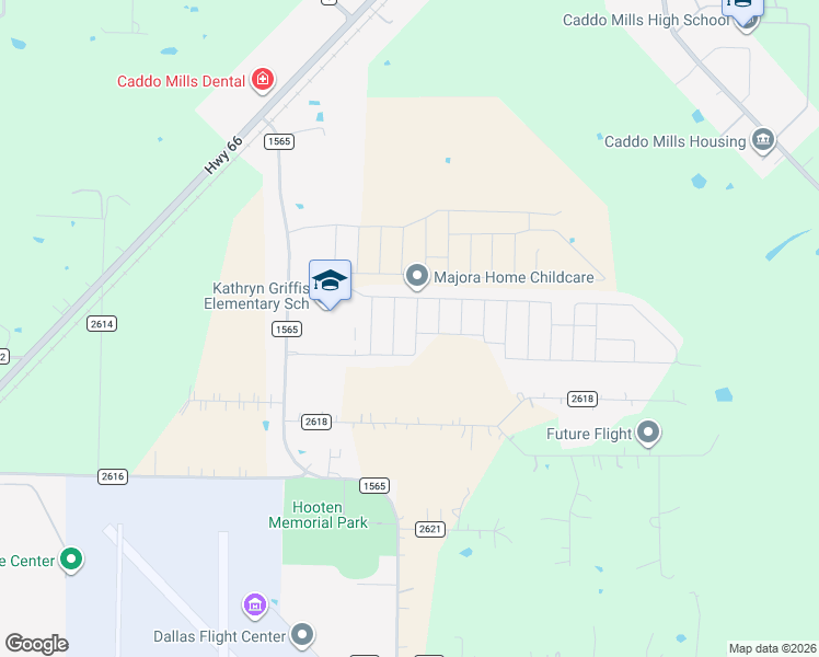 map of restaurants, bars, coffee shops, grocery stores, and more near 123 Barbara Lane in Caddo Mills