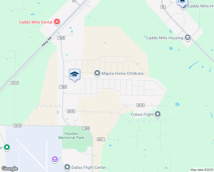 map of restaurants, bars, coffee shops, grocery stores, and more near Alydar Lane in Caddo Mills