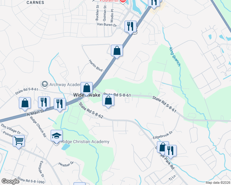 map of restaurants, bars, coffee shops, grocery stores, and more near 592 Myers Road in Summerville