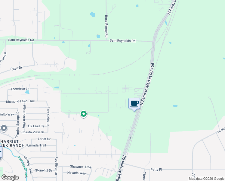 map of restaurants, bars, coffee shops, grocery stores, and more near 18001 Tydings Road in Justin