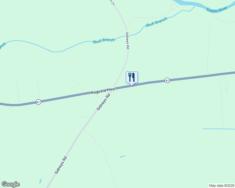 map of restaurants, bars, coffee shops, grocery stores, and more near 10590 Sidneys Road in Cottageville