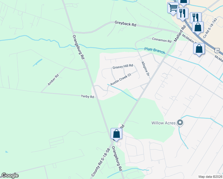 map of restaurants, bars, coffee shops, grocery stores, and more near 127 Salt Meadow Lane in Summerville