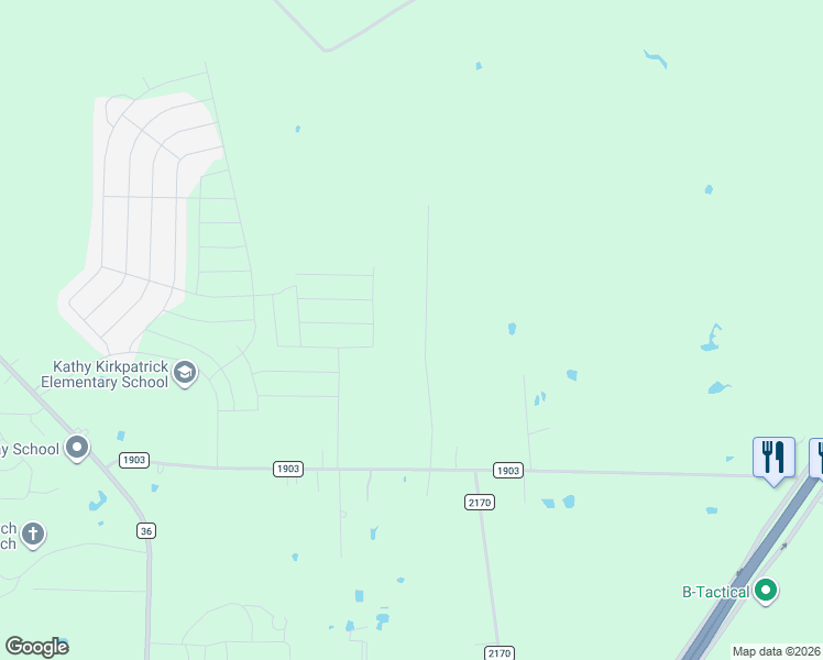 map of restaurants, bars, coffee shops, grocery stores, and more near 3108 Ridgeview Road in Caddo Mills