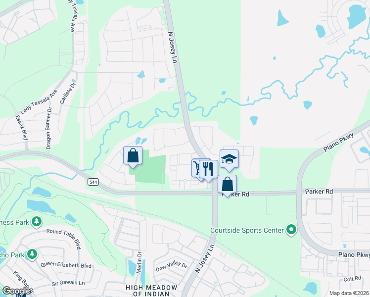 map of restaurants, bars, coffee shops, grocery stores, and more near 3310 Brookglen Drive in Carrollton