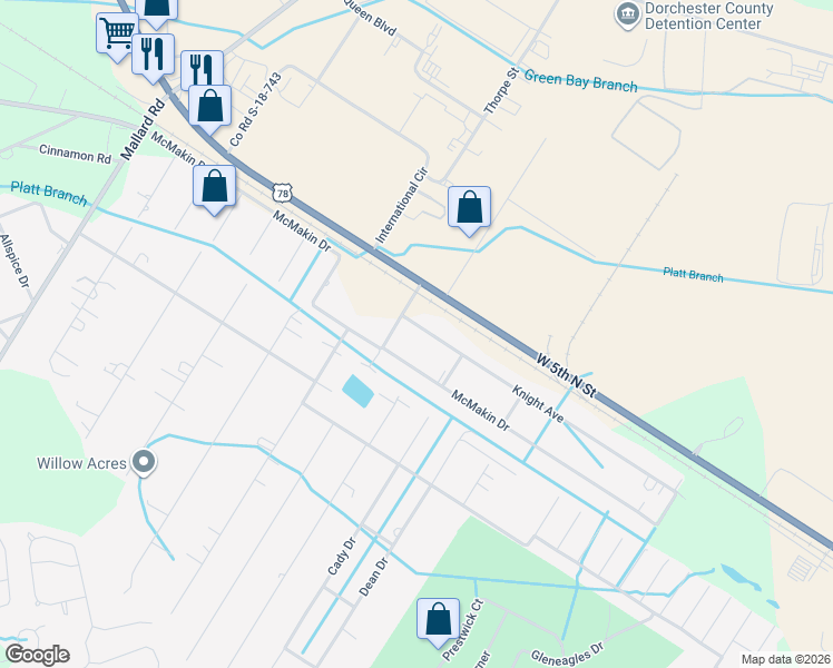 map of restaurants, bars, coffee shops, grocery stores, and more near 104 Knight Avenue in Summerville