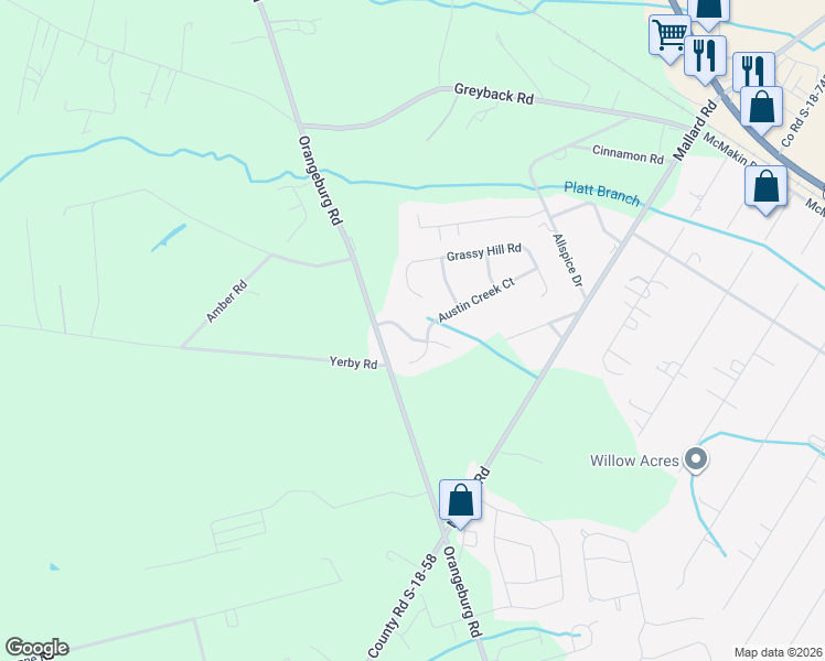 map of restaurants, bars, coffee shops, grocery stores, and more near 115 Salt Meadow Lane in Summerville