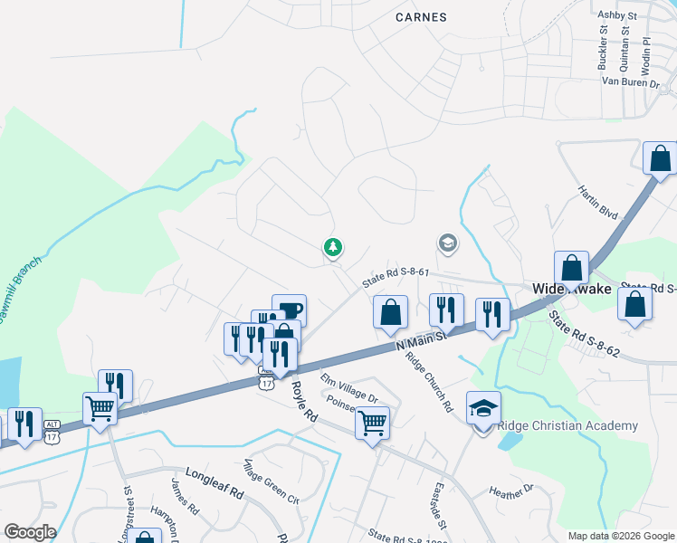 map of restaurants, bars, coffee shops, grocery stores, and more near 111 Clydesdale Circle in Summerville