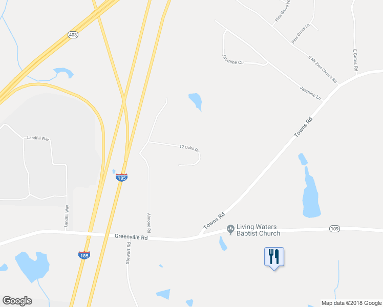 map of restaurants, bars, coffee shops, grocery stores, and more near 116 12 Oaks Drive in LaGrange
