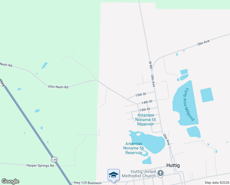 map of restaurants, bars, coffee shops, grocery stores, and more near 405 Otto Nash Road in Huttig