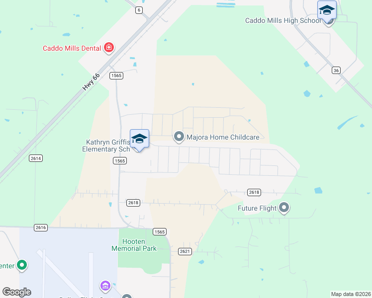 map of restaurants, bars, coffee shops, grocery stores, and more near Alydar Lane in Caddo Mills