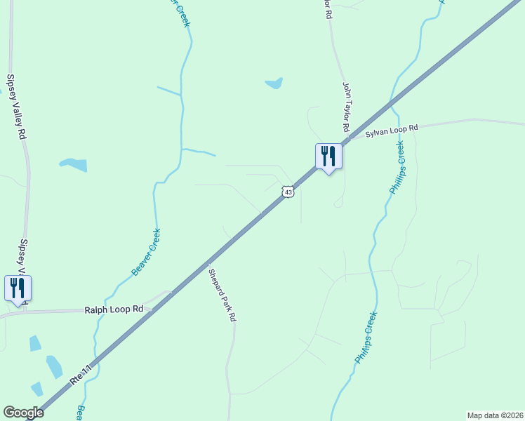 map of restaurants, bars, coffee shops, grocery stores, and more near 15152 U.S. 11 in Fosters