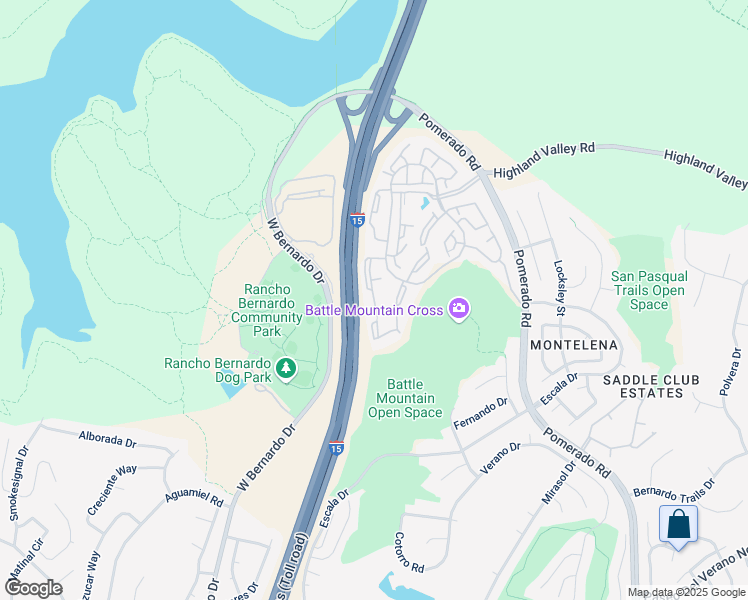 map of restaurants, bars, coffee shops, grocery stores, and more near 18650 Caminito La Torre in San Diego