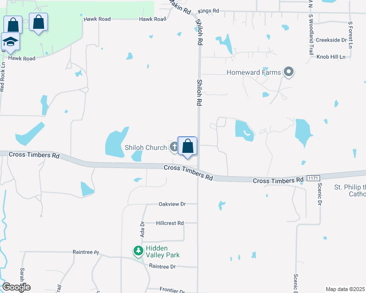 map of restaurants, bars, coffee shops, grocery stores, and more near 6500 Cross Timbers Road in Flower Mound