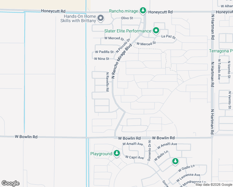 map of restaurants, bars, coffee shops, grocery stores, and more near 18520 North Piccolo Drive in Maricopa