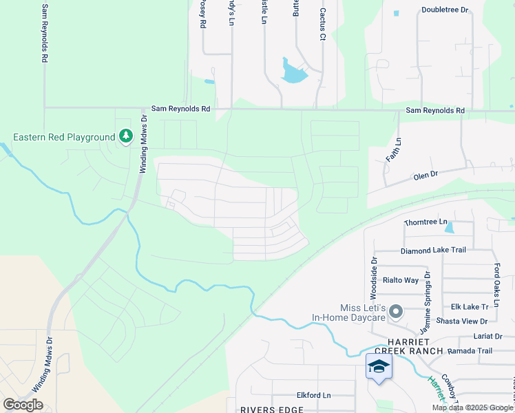 map of restaurants, bars, coffee shops, grocery stores, and more near 16737 Woodside Drive in Justin