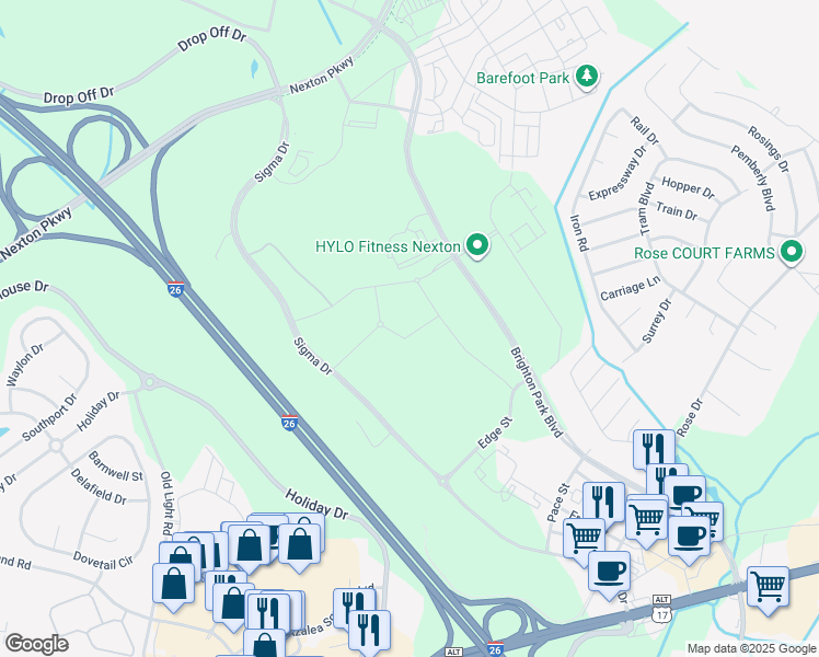 map of restaurants, bars, coffee shops, grocery stores, and more near Unnamed Road in Summerville