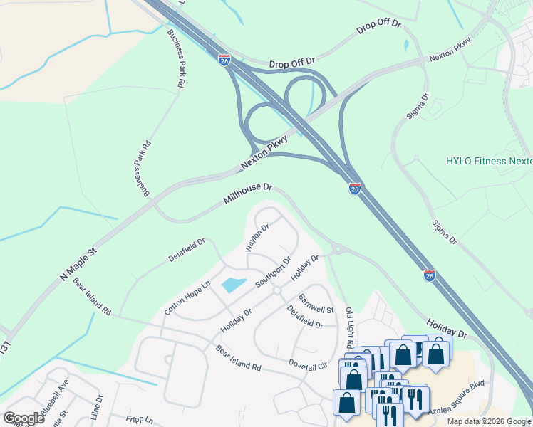 map of restaurants, bars, coffee shops, grocery stores, and more near 307 Waylon Drive in Summerville