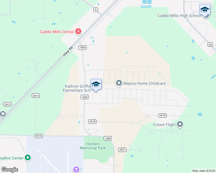 map of restaurants, bars, coffee shops, grocery stores, and more near 109 Seabiscuit Road in Caddo Mills