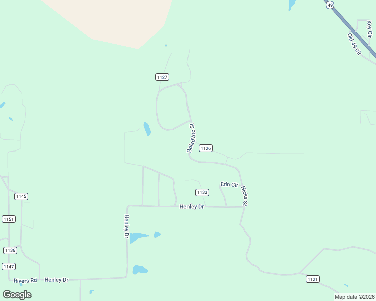 map of restaurants, bars, coffee shops, grocery stores, and more near County Road 1126 in Daingerfield