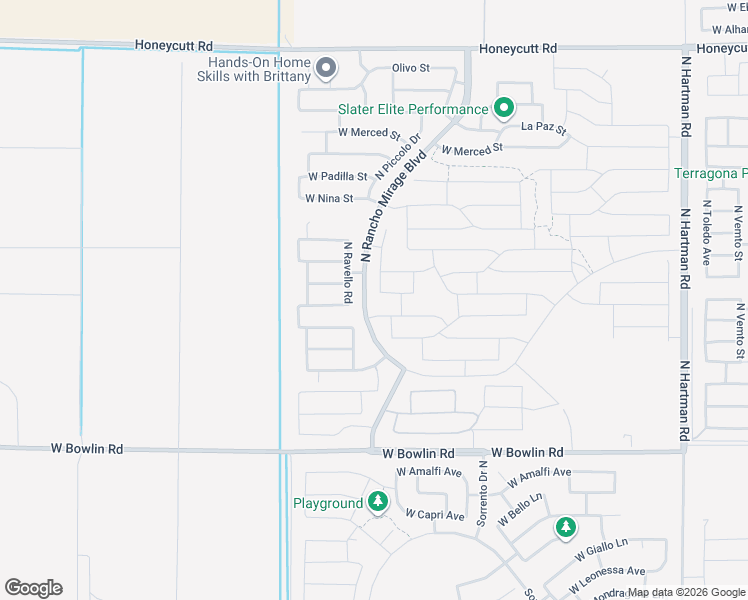 map of restaurants, bars, coffee shops, grocery stores, and more near 37918 West Santa Monica Avenue in Maricopa