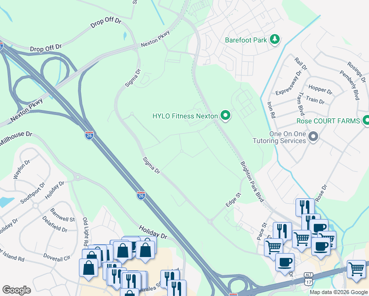 map of restaurants, bars, coffee shops, grocery stores, and more near 1100 Warburton Road in Summerville