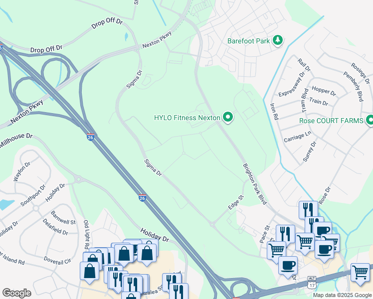 map of restaurants, bars, coffee shops, grocery stores, and more near Unnamed Road in Summerville